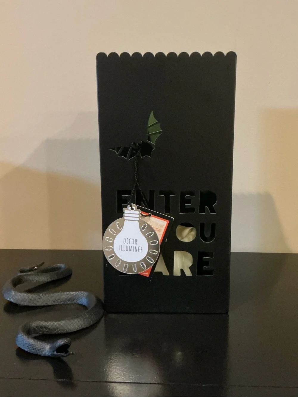 Halloween ENTER IF YOU DARE Metal Luminaria Decor 🦇
